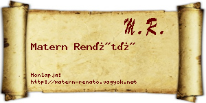 Matern Renátó névjegykártya